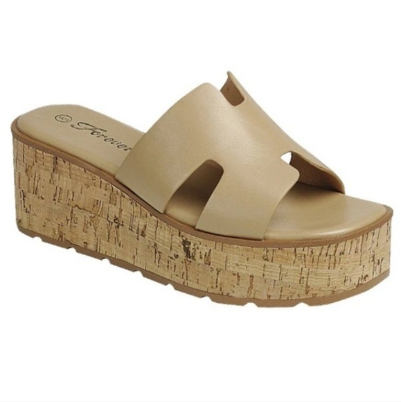 Platform Heel Taupe Sandals - Picture 3 of 3